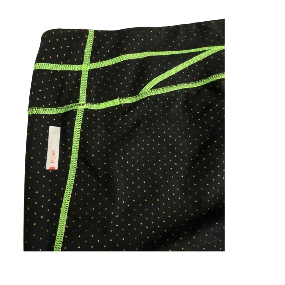 Zella Athletic Womens L Athletic Leggings Pants Polka Dots Black Mesh Back Leg - Picture 8 of 12